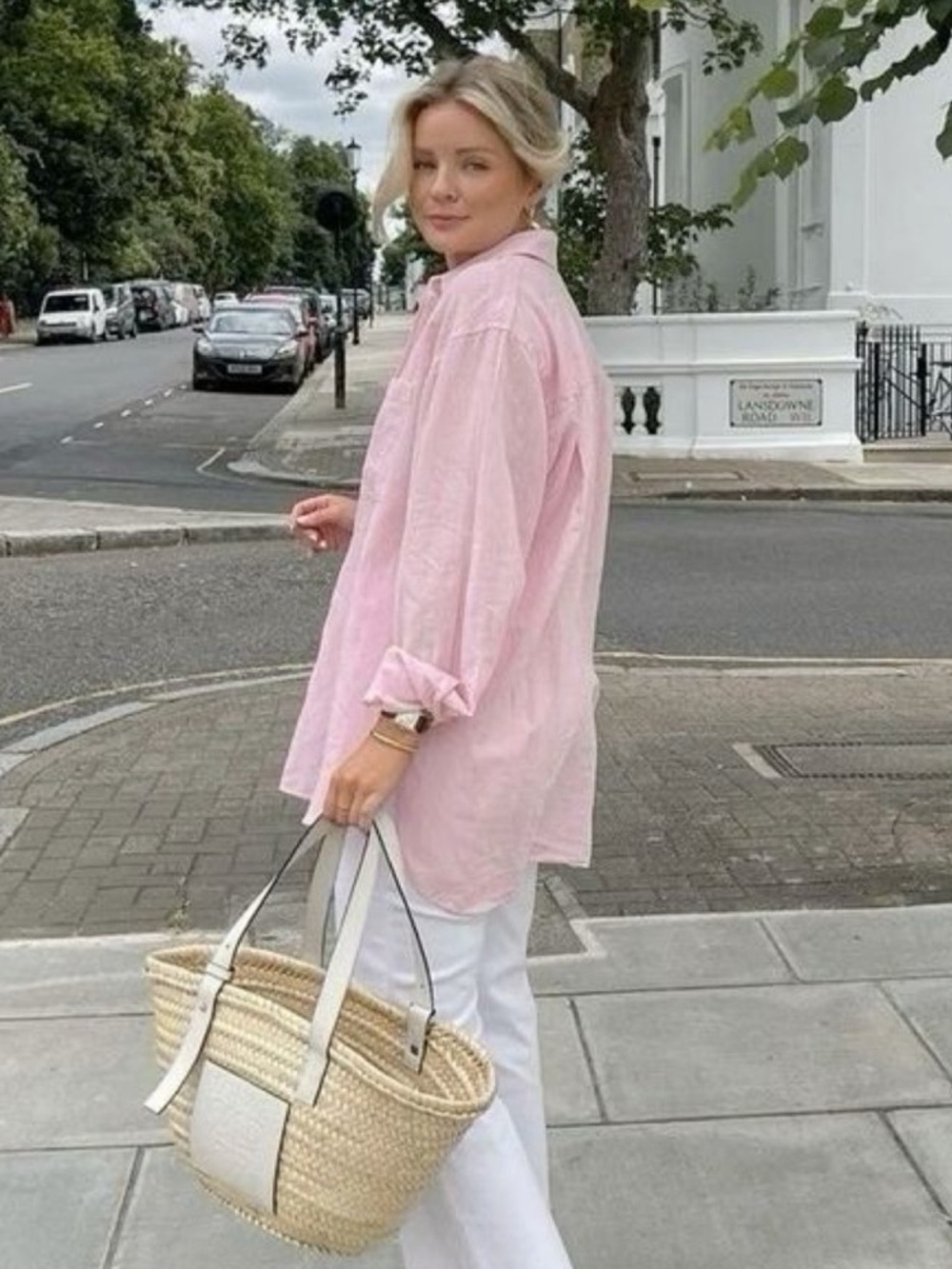 NEW Gap Linen Boyfriend Shirt Relaxed Fit Pink XS - Picture 6 of 10